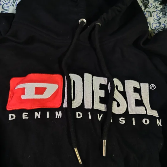 Diesel Black and Red Logo Hoodie - Picture 1 of 5